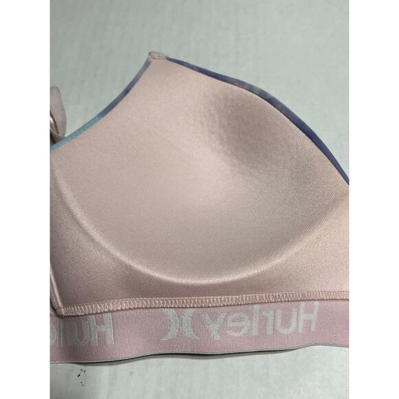 Hurley Women Tie Dye Lightly Padded Comfort Bra Pink Wirefree Wireless Size 36C - Picture 8 of 11